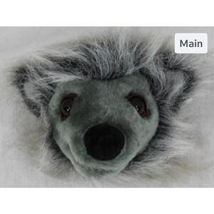 Grey Wolf Plush Head Mascot Homecoming Mums Supplies Wolf School Mascot 3"